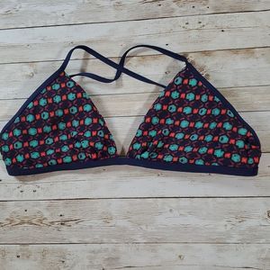 Patagonia‎ Kupala Criss Cross Back Patterned Bikini Top Lightly Padded Size Med